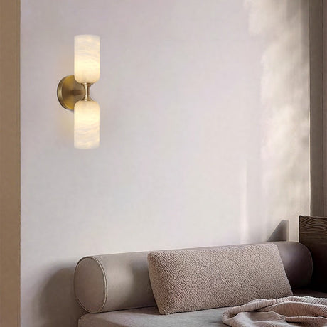 Luno Alabaster Twin Wall Sconce 13.9"H