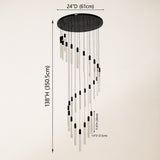 Luxury Spiral Cascade Crystal LED High Ceiling Chandelier