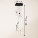 Luxury Spiral Cascade Crystal LED High Ceiling Chandelier