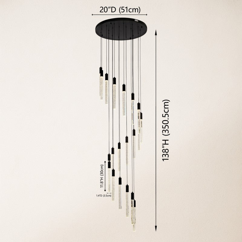 Luxury Spiral Cascade Crystal LED High Ceiling Chandelier