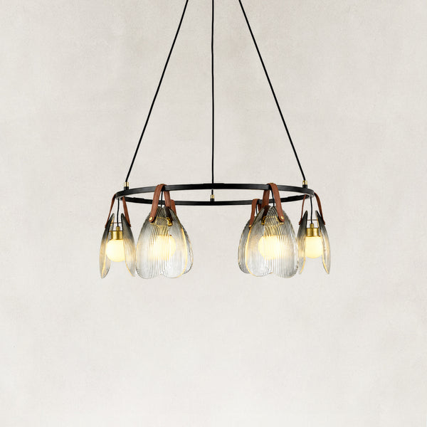 Maris Scallop Glass Chandelier 27"D