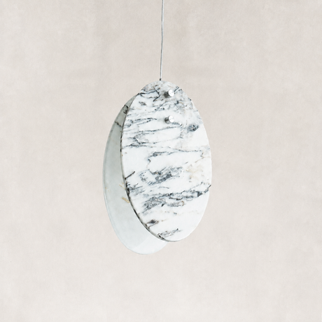 Meroy Oriental Calacatta Marble Pendant 10“H
