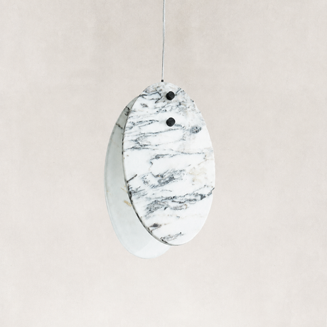 Meroy Oriental Calacatta Marble Pendant 10“H