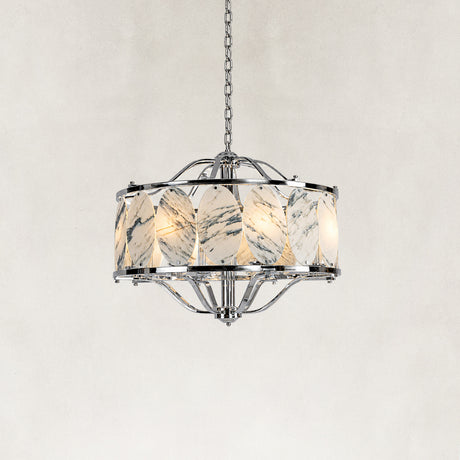 Meroy Oriental Calacatta Marble Round Chandelier 33"D
