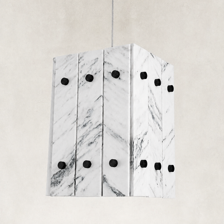 Meroy Oriental Calacatta Marble Square Pendant 6.6“L