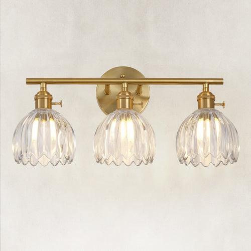 Midnight Glow 3-Light Clear Glass Wall Sconce 18.8