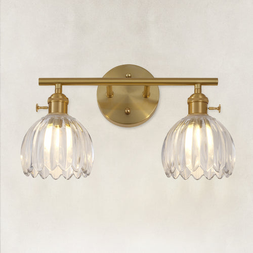 Midnight Glow 2-Light Clear Glass Wall Sconce 15