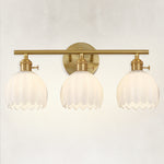 Midnight Glow 3-Light Milk White Glass Wall Sconce 18.8"W