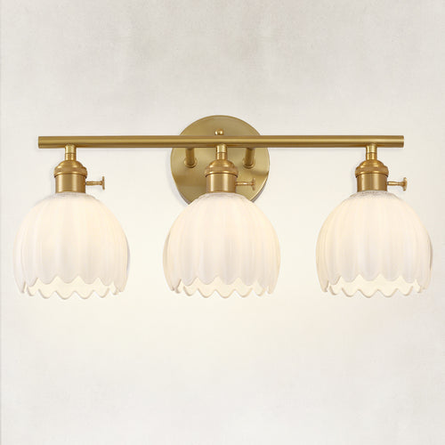 Midnight Glow 3-Light Milk White Glass Wall Sconce 18.8