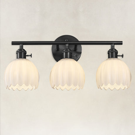 Midnight Glow 3-Light Milk White Glass Wall Sconce 18.8"W