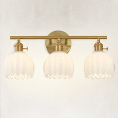 Midnight Glow 3-Light Milk White Glass Wall Sconce 18.8