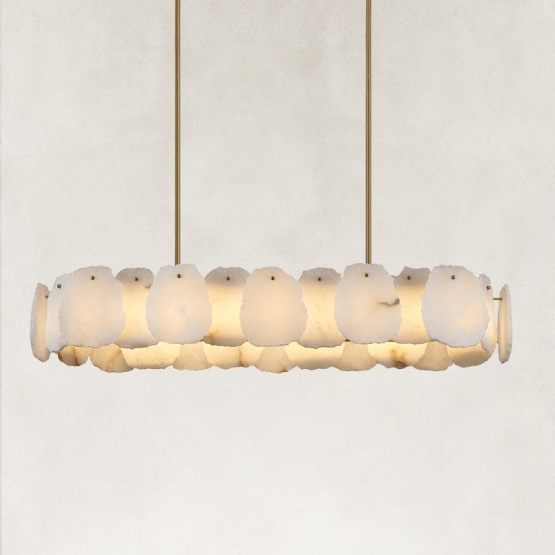 Mira Alabaster Oval Chandelier 43"W