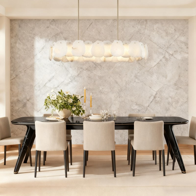 Mira Alabaster Oval Chandelier 43"W