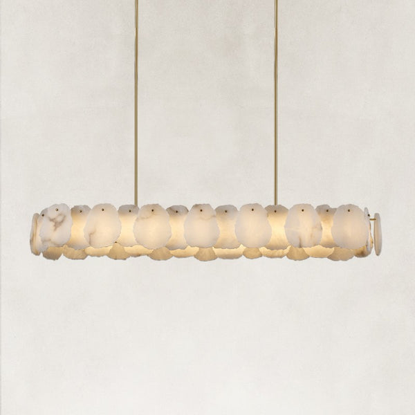 Mira Alabaster Oval Chandelier 58"W