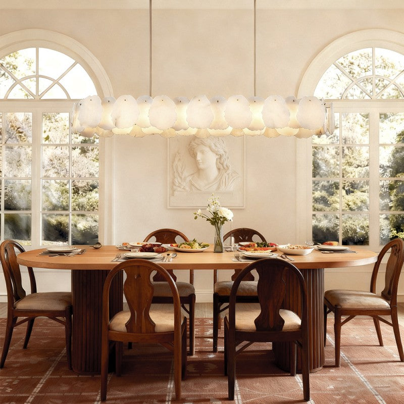 Mira Alabaster Oval Chandelier 58"W
