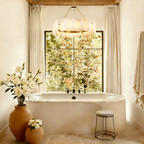 Mira Alabaster Round Chandelier 24"D