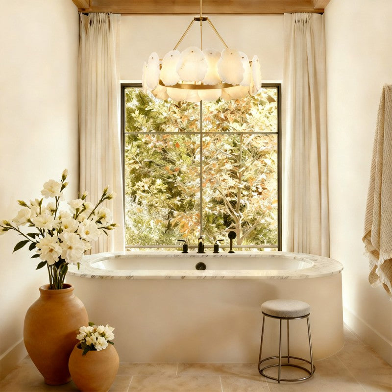Mira Alabaster Round Chandelier 24"D