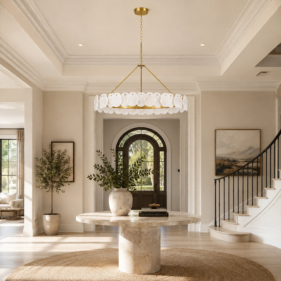 Mira Alabaster Round Chandelier 48"D