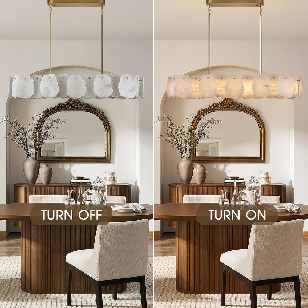 Mira Alabaster Oval Chandelier 43"W