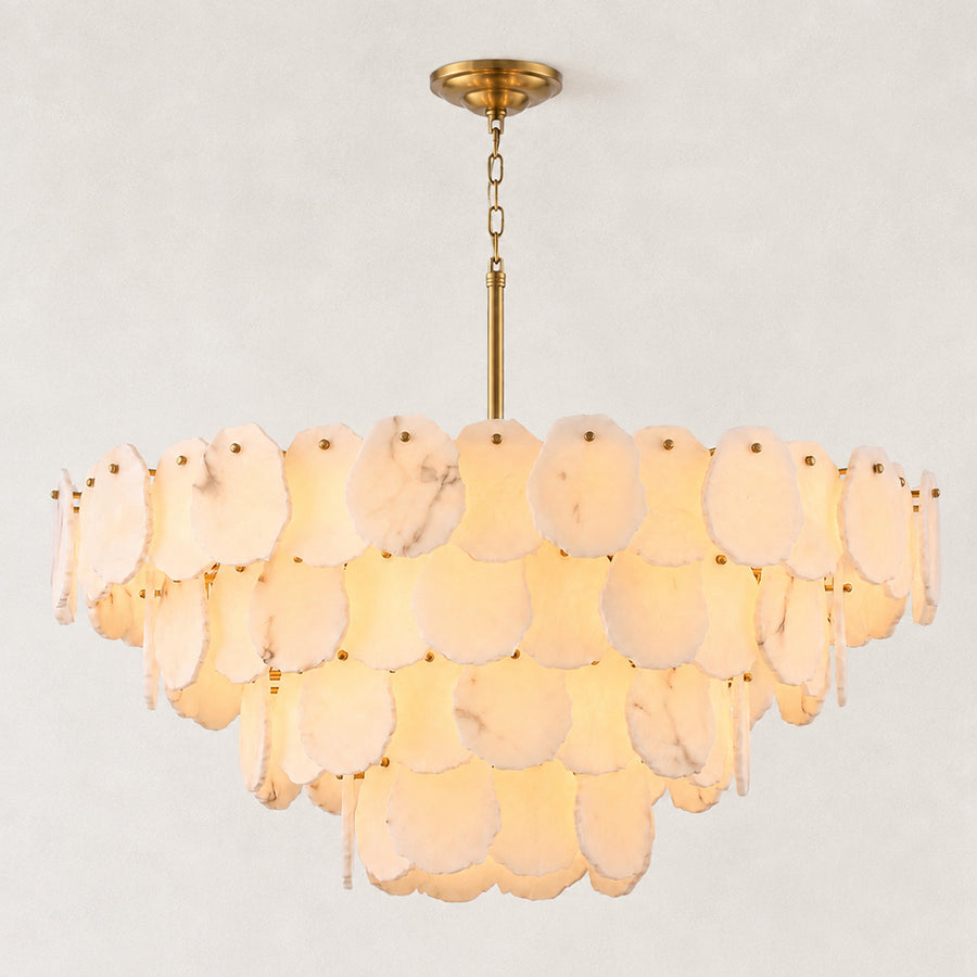 Mira Alabaster Multi-Tier Round Chandelier 48"D