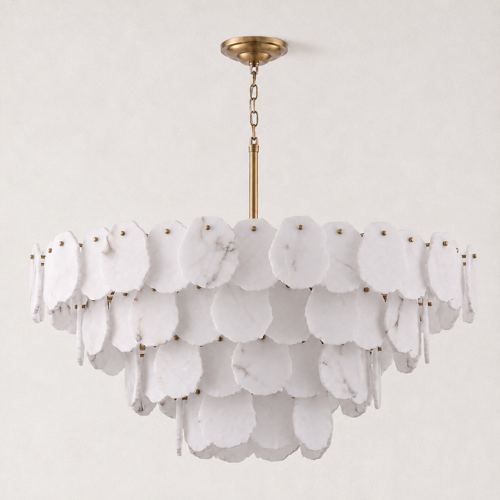 Mira Alabaster Multi-Tier Round Chandelier 48"D