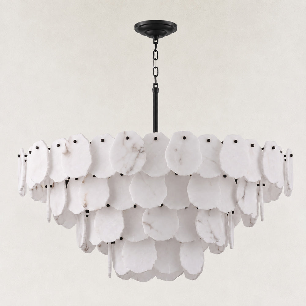Mira Alabaster Multi-Tier Round Chandelier 48"D