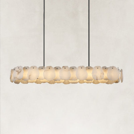 Mira Alabaster Oval Chandelier 58"W