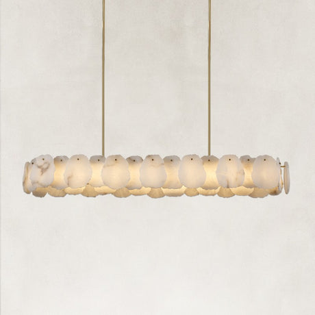 Mira Alabaster Oval Chandelier 58"W