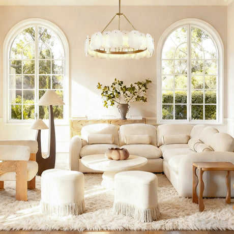 Mira Alabaster Round Chandelier 32"D