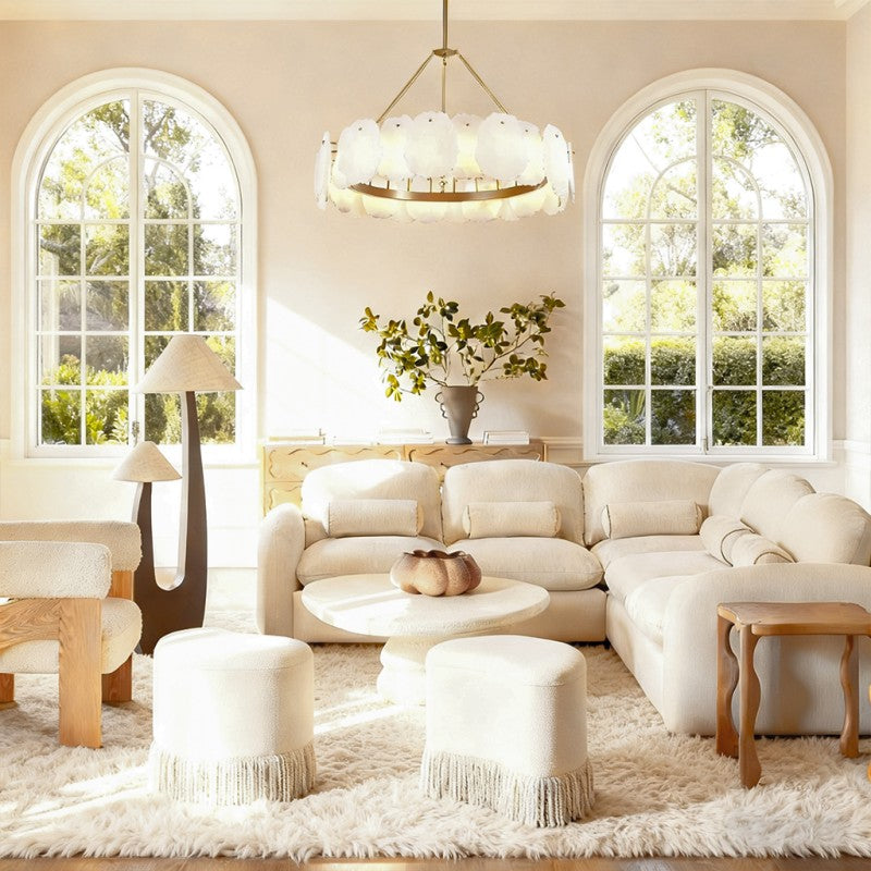 Mira Alabaster Round Chandelier 32"D