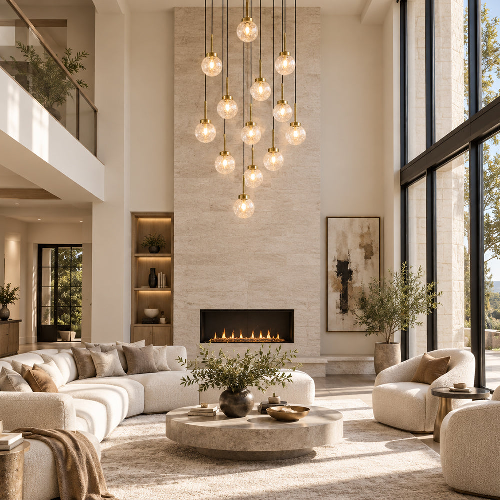 Mirelle Seeded Glass Chandelier 35"D