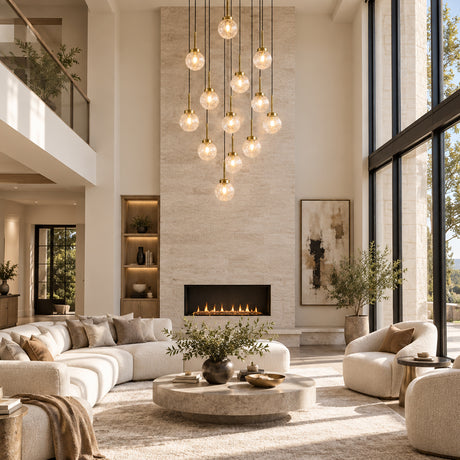 Mirelle Seeded Glass Chandelier 35"D