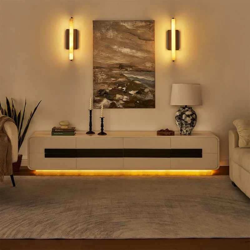 Modern Piano 4 Drawer TV Stand 80"L