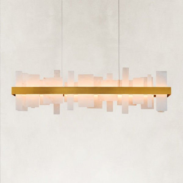 Nocta Alabaster Rectangular Chandelier 48"W