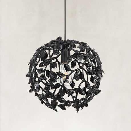 Noir Black Spherical Cage Chandelier 14"D