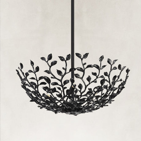 Noir Black Tree Branch Semi Flush Mount Chandelier 26"D