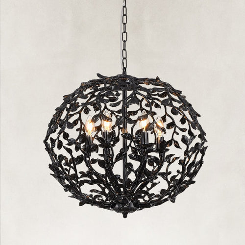Noir Black Spherical Cage Chandelier 22