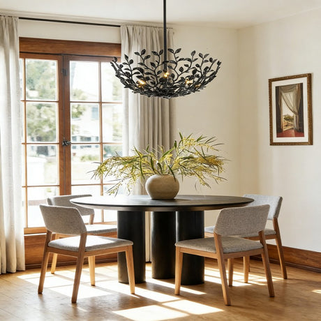 Noir Black Tree Branch Semi Flush Mount Chandelier 26"D