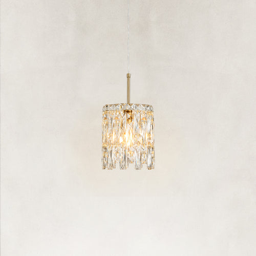Nora Crystal Brushed Gold Pendant 7
