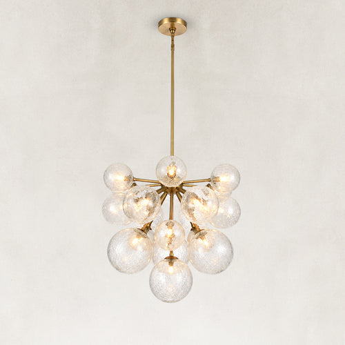 Norevia Crackled Glass Round Chandelier 24
