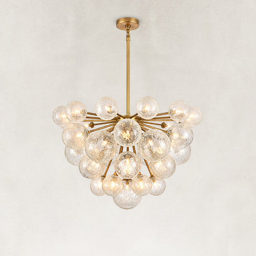 Norevia Crackled Glass Round Chandelier 36