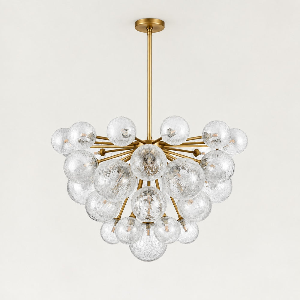Norevia Crackled Glass Round Chandelier 36"D