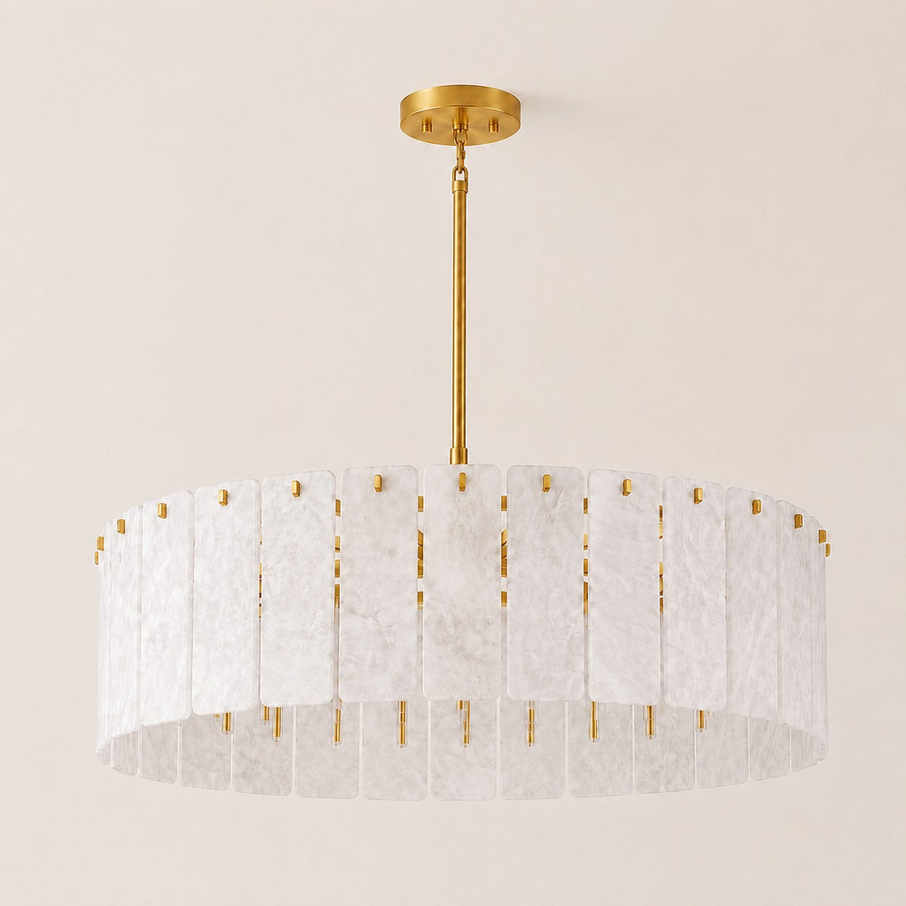 Opalis Alabaster Round Chandelier 59”D
