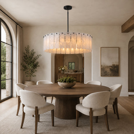 Opalis Alabaster Round Chandelier 48”D