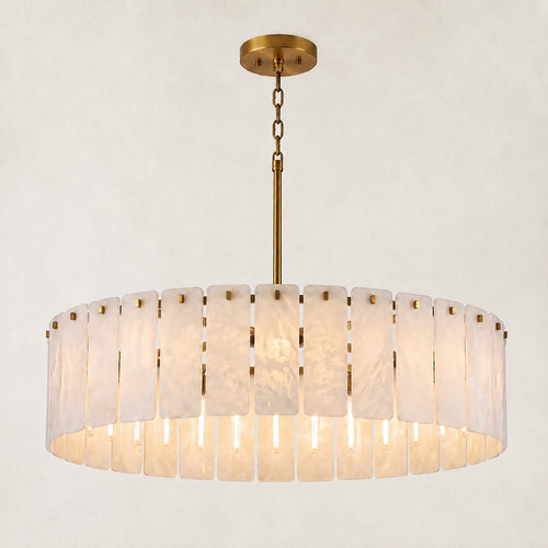 Opalis Alabaster Round Chandelier 59”D