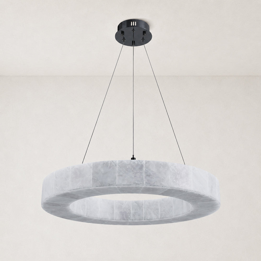 Orba Alabaster Round Chandelier 23.6"D