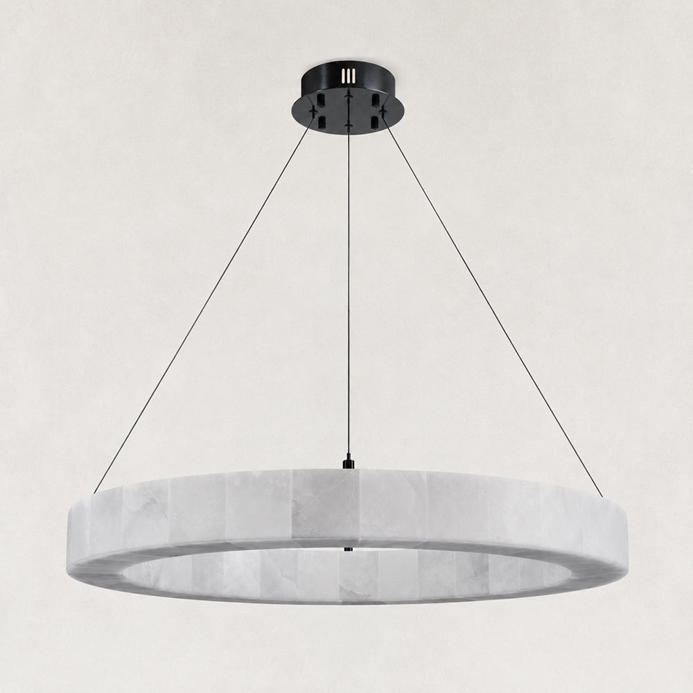 Orba Alabaster Round Chandelier 39.4"D