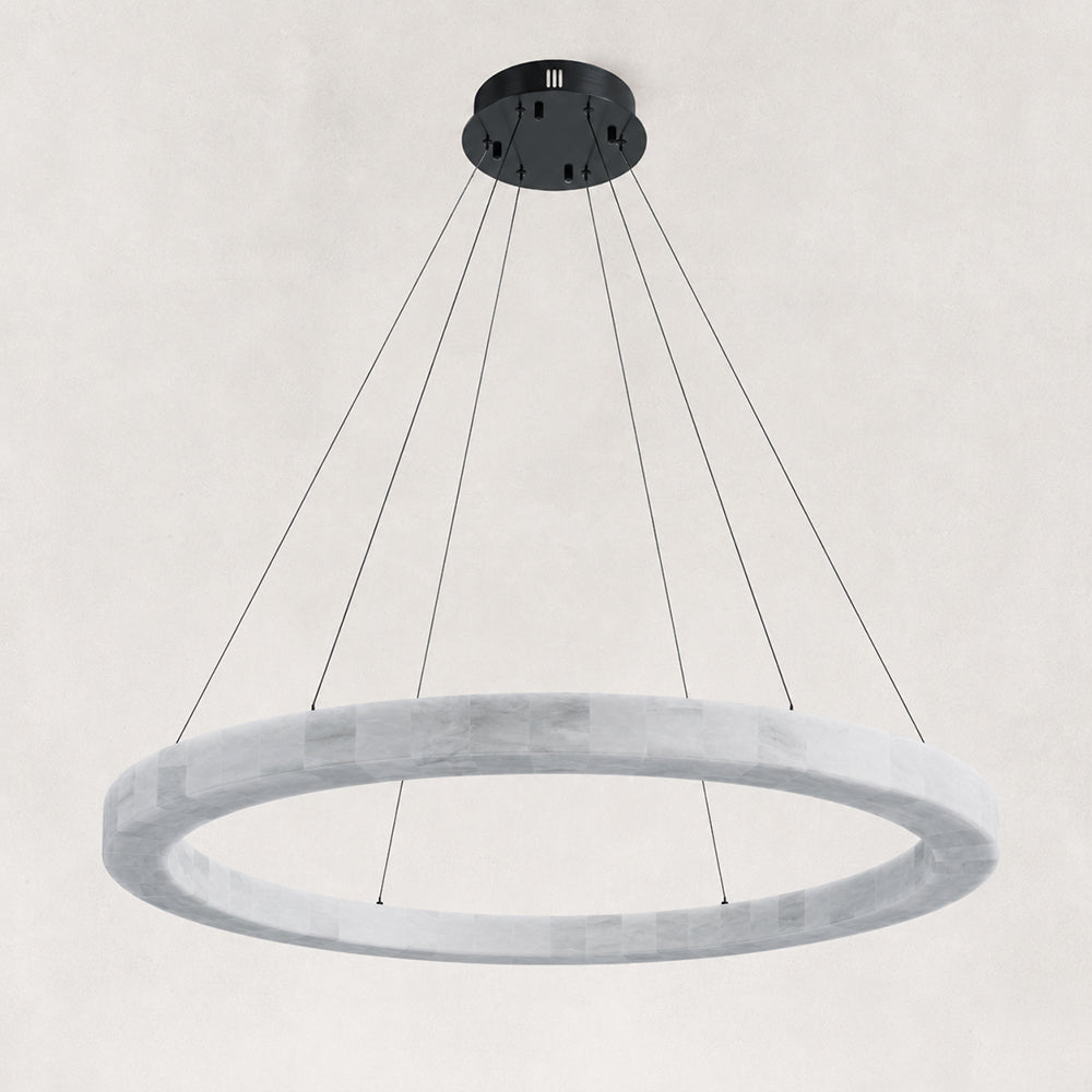 Orba Alabaster Round Chandelier 47.3"D