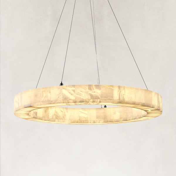 Orba Alabaster Round Chandelier 30"D