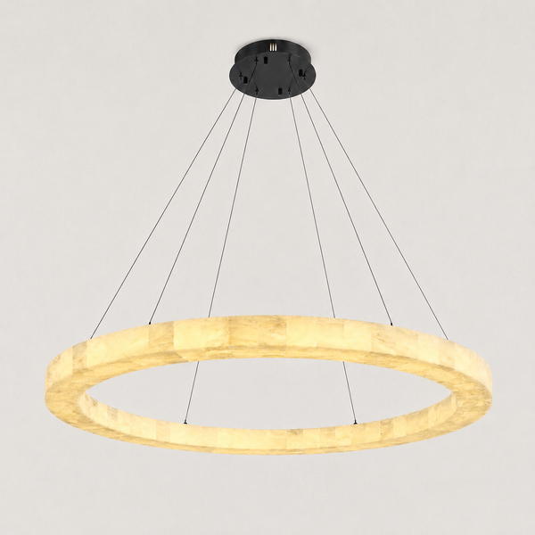 Orba AlabasterRound Chandelier 59"D
